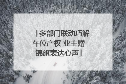 多部门联动巧解车位产权 业主赠锦旗表达心声