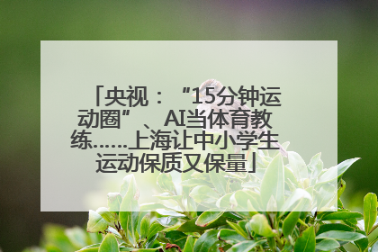 央视：“15分钟运动圈”、AI当体育教练……上海让中小学生运动保质又保量