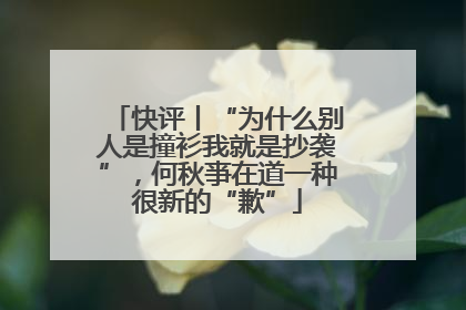 快评丨“为什么别人是撞衫我就是抄袭”，何秋亊在道一种很新的“歉”