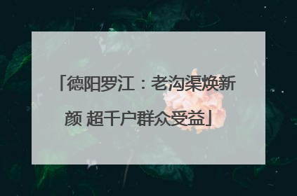 德阳罗江：老沟渠焕新颜 超千户群众受益