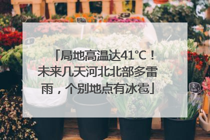 局地高温达41℃！未来几天河北北部多雷雨，个别地点有冰雹
