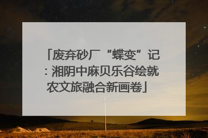 废弃砂厂“蝶变”记：湘阴中麻贝乐谷绘就农文旅融合新画卷