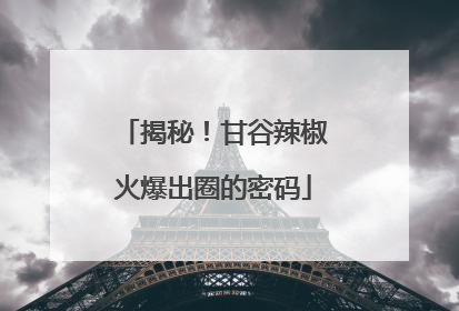 揭秘！甘谷辣椒火爆出圈的密码