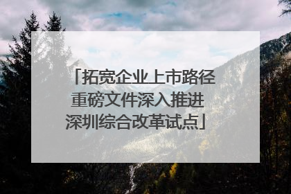 拓宽企业上市路径 重磅文件深入推进深圳综合改革试点