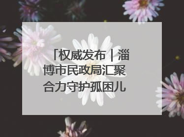 权威发布｜淄博市民政局汇聚合力守护孤困儿童健康成长