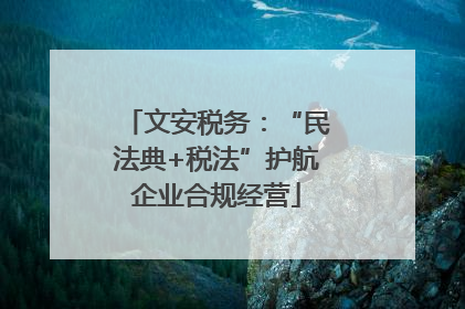 文安税务：“民法典+税法”护航企业合规经营