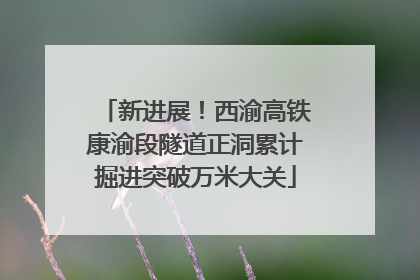 新进展！西渝高铁康渝段隧道正洞累计掘进突破万米大关