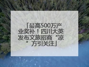 最高500万产业奖补！四川大英发布文旅招商“凉”方引关注