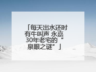 每天出水还时有牛叫声 永嘉30年老宅的“泉眼之谜”