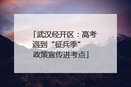武汉经开区：高考遇到“征兵季”  政策宣传进考点