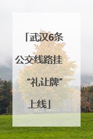 武汉6条公交线路挂“礼让牌”上线