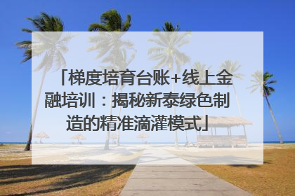 梯度培育台账+线上金融培训：揭秘新泰绿色制造的精准滴灌模式