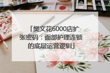 樊文花6000店扩张密码：面部护理连锁的底层运营逻辑