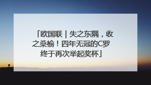欧国联｜失之东隅，收之桑榆！四年无冠的C罗终于再次举起奖杯