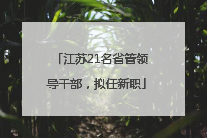 江苏21名省管领导干部，拟任新职