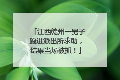 江西赣州一男子跑进派出所求助，结果当场被抓！