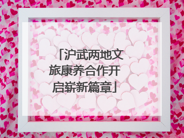 沪武两地文旅康养合作开启崭新篇章
