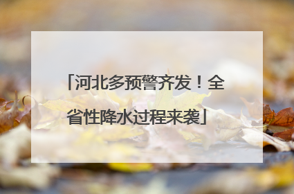 河北多预警齐发！全省性降水过程来袭