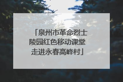 泉州市革命烈士陵园红色移动课堂走进永春高峰村