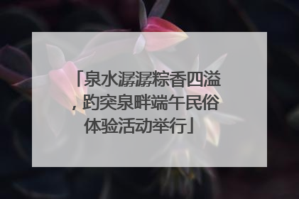 泉水潺潺粽香四溢，趵突泉畔端午民俗体验活动举行