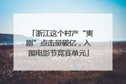 浙江这个村产“爽剧”点击量破亿，入围电影节竞赛单元