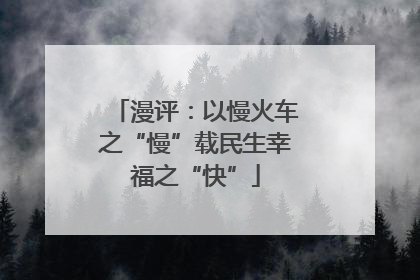 漫评：以慢火车之“慢”载民生幸福之“快”