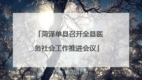 菏泽单县召开全县医务社会工作推进会议
