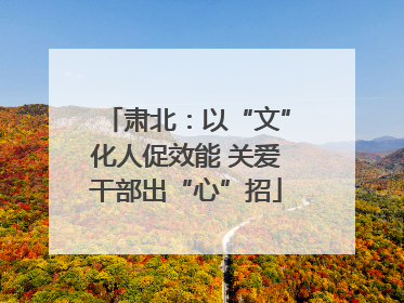 肃北：以“文”化人促效能 关爱干部出“心”招