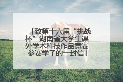 致第十六届“挑战杯”湖南省大学生课外学术科技作品竞赛参赛学子的一封信