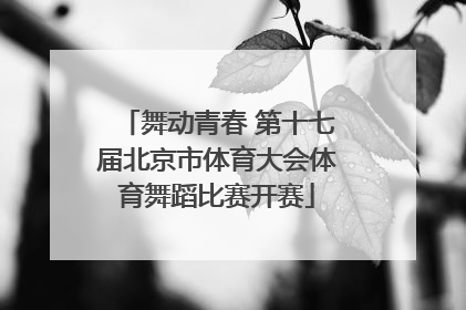舞动青春 第十七届北京市体育大会体育舞蹈比赛开赛