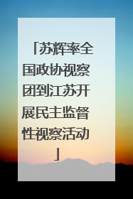 苏辉率全国政协视察团到江苏开展民主监督性视察活动