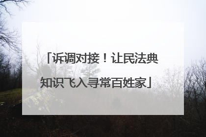诉调对接！让民法典知识飞入寻常百姓家