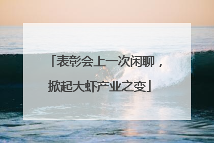 表彰会上一次闲聊，掀起大虾产业之变