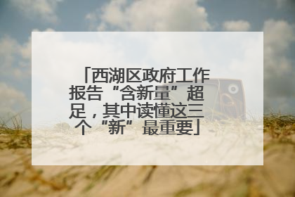 西湖区政府工作报告“含新量”超足,其中读懂这三个“新”最重要