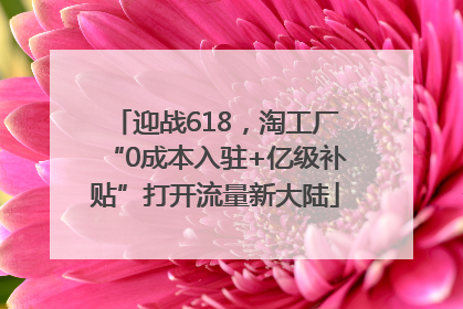 迎战618，淘工厂“0成本入驻+亿级补贴”打开流量新大陆