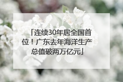 连续30年居全国首位！广东去年海洋生产总值破两万亿元