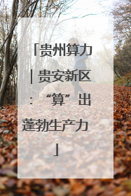贵州算力｜贵安新区：“算”出蓬勃生产力