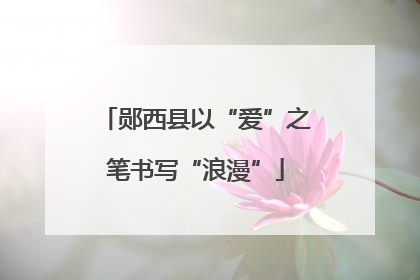 郧西县以“爱”之笔书写“浪漫”