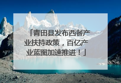 青田县发布西餐产业扶持政策，百亿产业蓝图加速推进！
