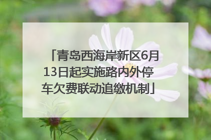 青岛西海岸新区6月13日起实施路内外停车欠费联动追缴机制