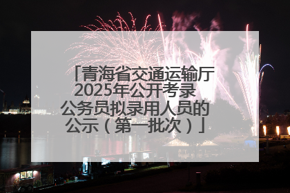 青海省交通运输厅2025年公开考录公务员拟录用人员的公示（第一批次）