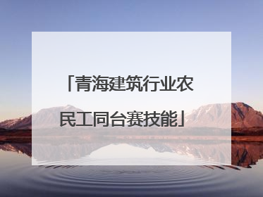 青海建筑行业农民工同台赛技能