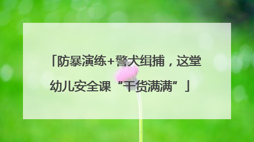防暴演练+警犬缉捕，这堂幼儿安全课“干货满满”