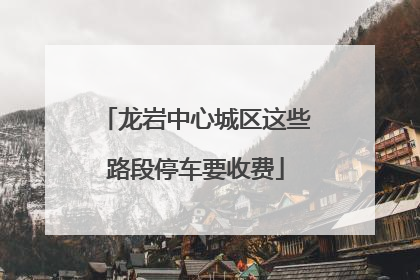 龙岩中心城区这些路段停车要收费