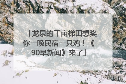 龙泉的千亩梯田想奖你一晚民宿一只鸡！《90早新闻》来了