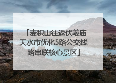麦积山往返伏羲庙 天水市优化5路公交线路串联核心景区