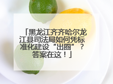 黑龙江齐齐哈尔龙江县司法局如何凭标准化建设“出圈”？答案在这！