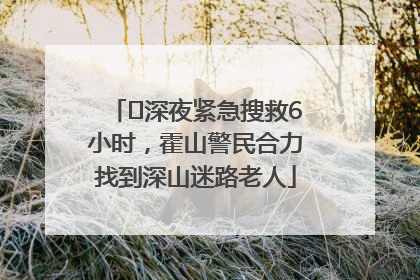 ﻿深夜紧急搜救6小时，霍山警民合力找到深山迷路老人