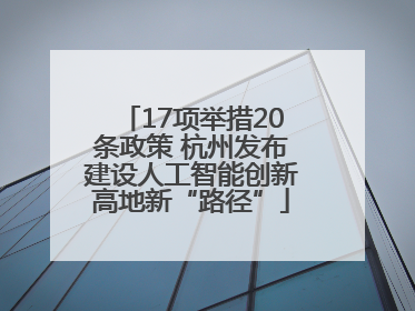 17项举措20条政策 杭州发布建设人工智能创新高地新“路径”
