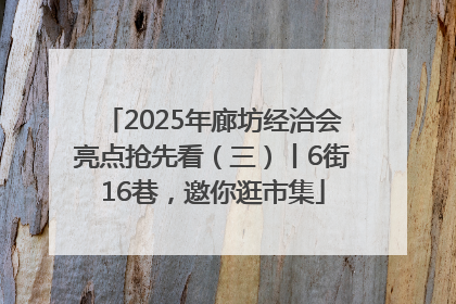 2025年廊坊经洽会亮点抢先看（三）丨6街16巷，邀你逛市集